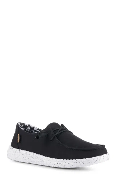 Heydude Women's Wendy Basic Black Moc Toe Shoes