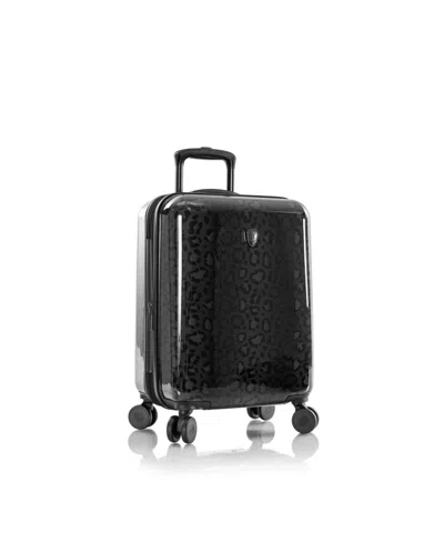 Heys Fashion 21" Hardside Carry-on Spinner Luggage In Black Leopard