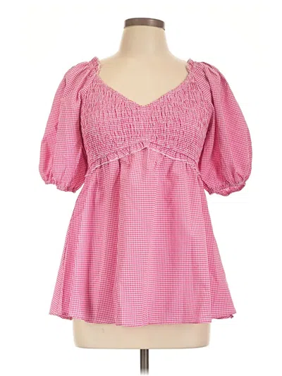 Pre-owned Heyson 3/4 Sleeve Blouse In Pink