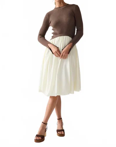 Heyson Bailey Ribbed Sweater Midi Dress In Brown