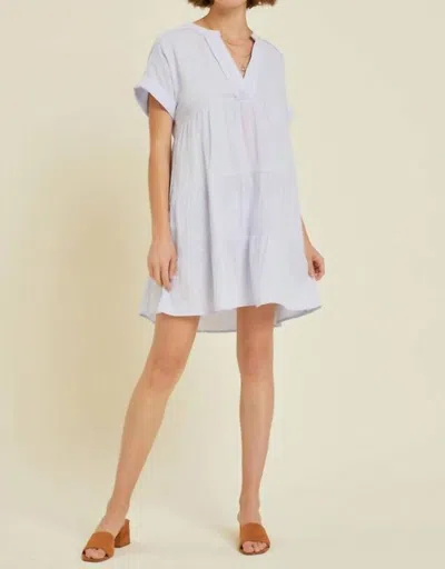 Heyson Breanna Gauze Tiered Ruffle Mini Dress - Plus In Light Blue In White
