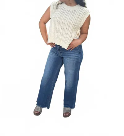Heyson Cable Knit Sweater Top With Side Ties In Ivory In White