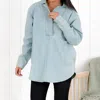 HEYSON COLLARED DENIM TUNIC IN LIGHT WASH