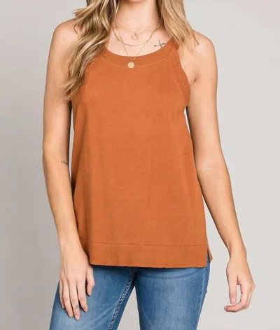 Heyson Comfy Layering Sweater Tank Top In Chestnut In Brown