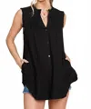Heyson Coming To You Button Down Top In Black In Black