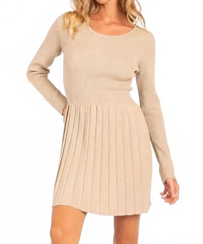 Heyson Cozy Cues Fit & Flare Sweater Dress In Oatmeal In Neutral