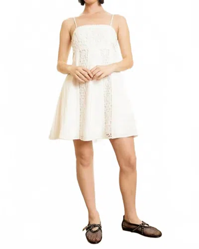 Heyson Crochet Panel Detail Square Neck Mini Dress In White