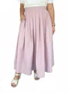 Heyson Elegant Pleated Midi Skirt With Pockets In Dusty Mauve In Pink