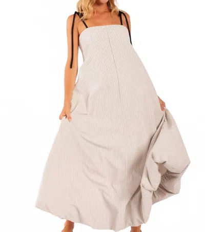 Heyson Evelyn Pin-striped Dress In Ivory In Multi