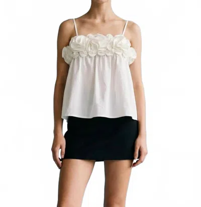 Heyson Floral Appliqué Babydoll Camisole Top In White