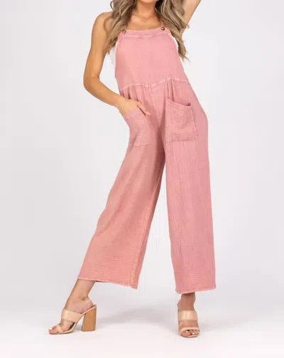 Heyson Greyson Wide Leg Overalls In Pink