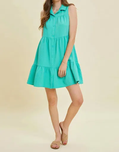Heyson In The Breeze Button Down Dress In Jade In Multi