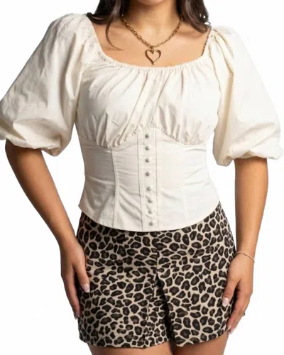 Heyson Jezebel Corset Top In Ecru In White