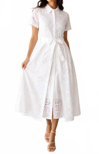 Heyson Lace Dress With Skirt Overlay In White