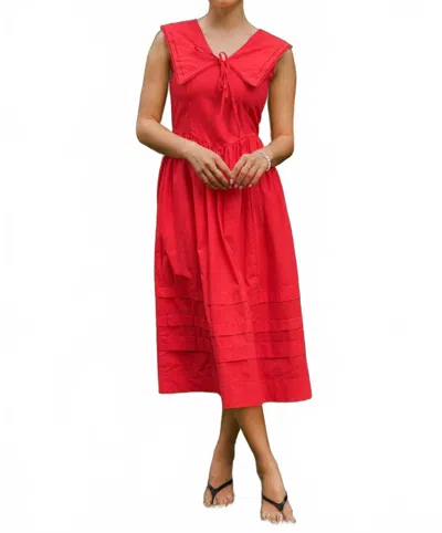 Heyson Lace Trimmed Midi Dress In Red