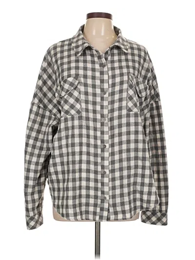 Pre-owned Heyson Long Sleeve Button Down Shirt In Gray