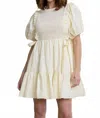 Heyson Michelle Puff Sleeve Mini Dress In Yellow In Yellow