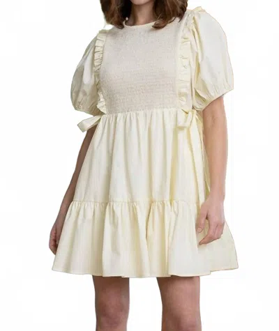 Heyson Michelle Puff Sleeve Mini Dress In Yellow