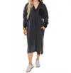 Heyson Mineral Washed Casual Midi Dress In Grey In Gray
