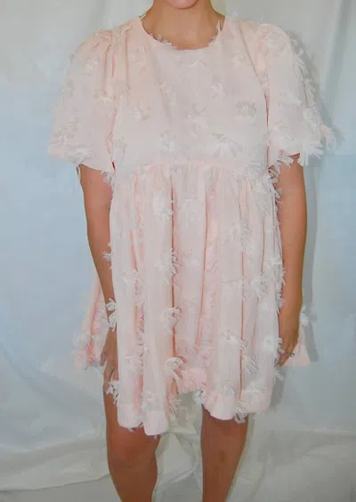 Heyson Monica Babydoll Tie Back Mini Dress In Blush Pink In Multi