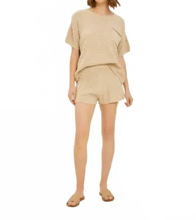 Heyson Oversized Sweater Top With Shorts In Stone In White