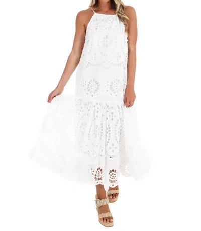 Heyson Perfect Together Eyelet Halter Midi Dress In Off White