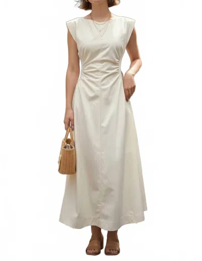 Heyson Riviera Ruched Midi Dress In Ecru In Neutral