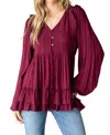 Heyson Romantic Getaway Blouse In Burgundy In Brown