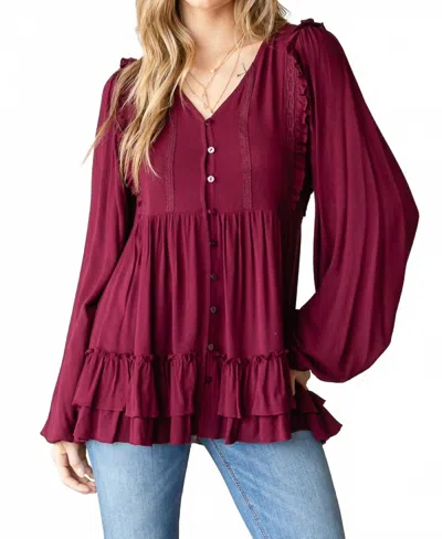 Heyson Romantic Getaway Blouse In Burgundy In Brown