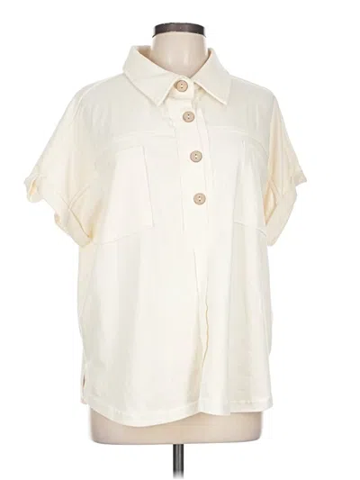 Pre-owned Heyson Short Sleeve Button Down Shirt In White
