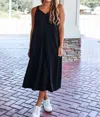 Heyson Shoulder Twisted Midi Dress In Black