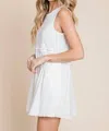 Heyson Slub Rib Babydoll Dress With Pockets In White In White