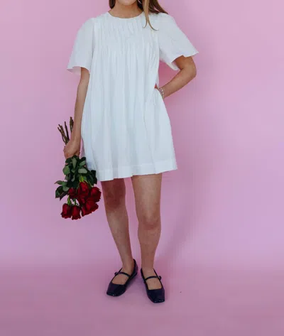 Heyson Spring Fling Pleated Dress In White