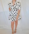 Heyson Tina Wrap Dress With Polka Dots & Pockets In Cream In White