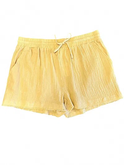 Heyson Women's Drawstring Gauze Shorts - Plus In Dusty Yellow In Multi