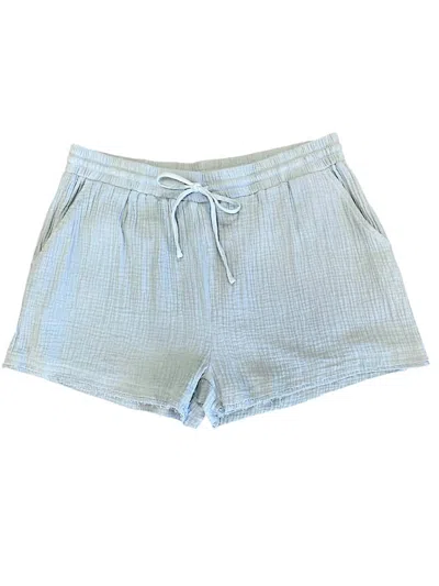 Heyson Women's Drawstring Gauze Shorts In Dusty Blue