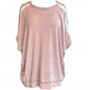 Heyson Women's Slub Knit Dolman Top - Plus In Heather Pink In Pink