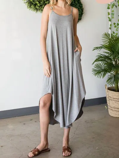 Heyson Womens Grey Cami Strap Midi Dress In Heather Grey