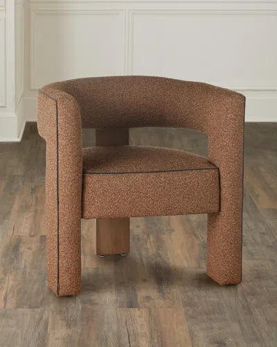 Hf Custom Ursla Barrel-back Chair In Brown