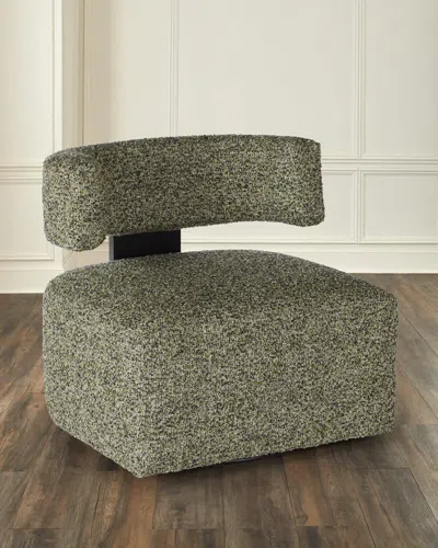 Hf Custom Winslow Boucle Swivel Chair In Gray