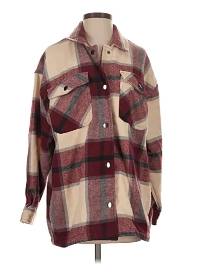Pre-owned Hfx Coat In Burgundy
