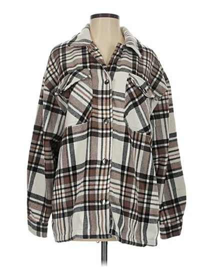 Pre-owned Hfx Long Sleeve Blouse In Brown