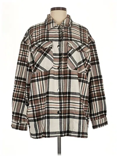 Pre-owned Hfx Long Sleeve Button Down Shirt In Brown