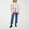 Hfx Womens Faux Fur Lightweight Shirt Jacket In White