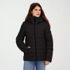 Hfx Womens Faux Fur Water Resistant Midweight Puffer Jacket In Black