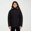Hfx Womens Faux Fur Water Resistant Midweight Puffer Jacket In Black