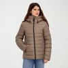 Hfx Womens Faux Fur Water Resistant Midweight Puffer Jacket In Green