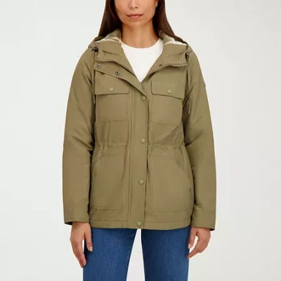 Hfx Womens Water Resistant Midweight Raincoat In Green