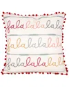 Hgtv 18x18 Falala Embroidered Pillow In Multicolor