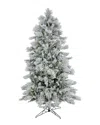 HGTV NATIONAL TREE COMPANY HGTV 7.5FT SLIM FLOCKED BAVARIAN PINE TREE WITH LED  LIGHTS